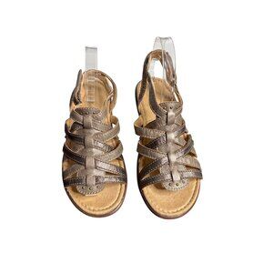 Naturalizer Women's Bronze Metallic Leather Jamboree Slingback Sandals Size 8